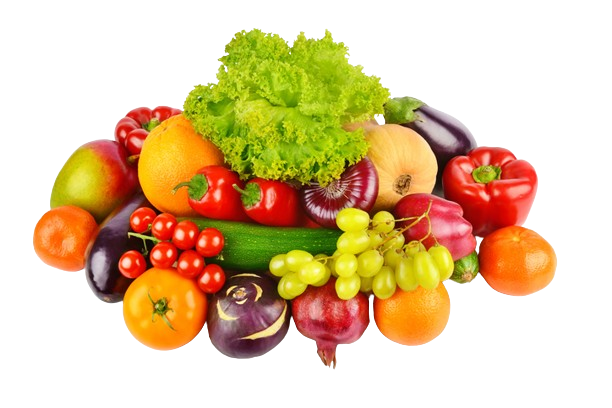 Pile de fruits et de légumes frais